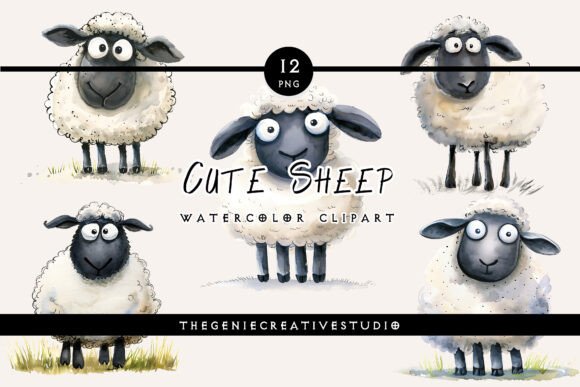 Download Cute Sheep PNG Clipart Set - Sheep png Collection