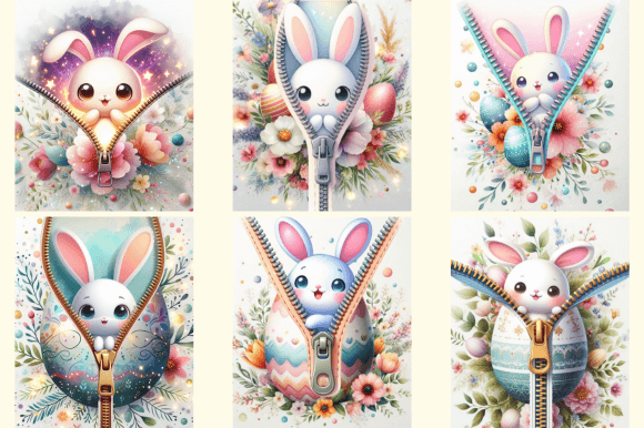 Download 3D Zipper Cute Easter Bunny Design - Easter bunny design Collection